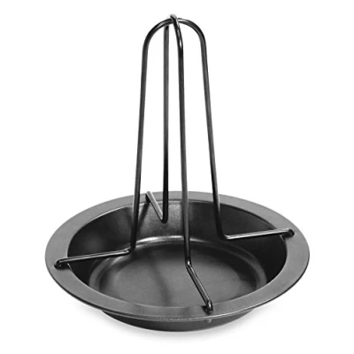 Afbeelding van kip grill Standaard voor het rondom grillen van met afdruipschaal