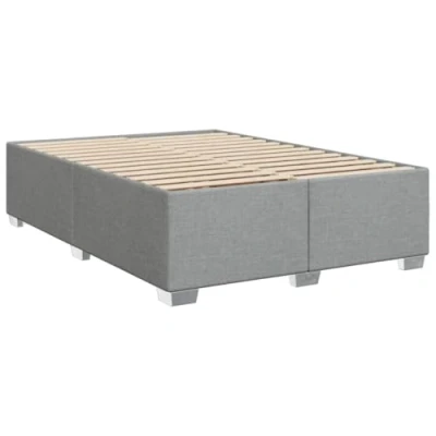 Afbeelding van vidaXL Bedframe zonder matras stof lichtgrijs 140x190 cm