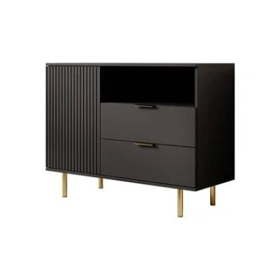 Afbeelding van Meubella Dressoir Nicola Mat zwart 107 cm