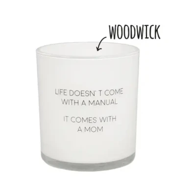 Afbeelding van MY FLAME Sojakaars &#039;Life doesn&#039;t come with a manual, it comes mom&#039; 50 branduren Geur: Fresh Cotton