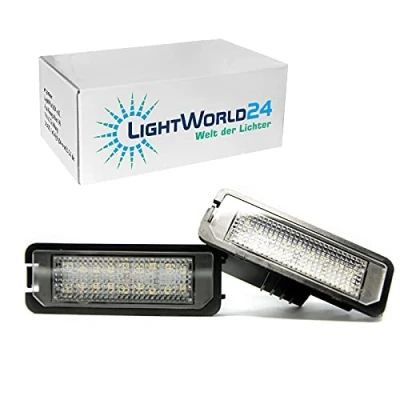 Afbeelding van LIGHTWORLD24 Led kentekenplaatverlichting, 18 x SMD, Canbus, foutvrij, 6000 K, Xenon, koudwit, voor G O L F 4 5 6 7