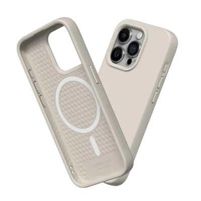 Afbeelding van RHINOSHIELD Hoesje compatibel met [iPhone 15 Pro] SolidSuit Magsafe dunne hoes schokabsorberende technologie en premium matte afwerking schelpbeige