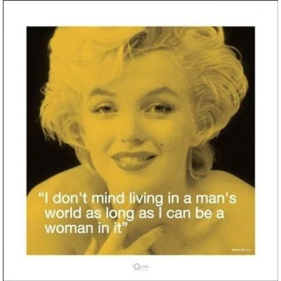 Afbeelding van Marilyn Monroe Quote Man&#039;s World Poster 40x40cm