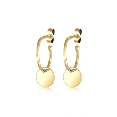Afbeelding van Elli Basic Plate Trend Oorbellen goldcoloured, Dames, Maat: One Size, Gold coloured