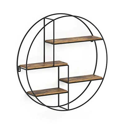 Afbeelding van Vicco Wandrek Fyrk, 55 x cm Rond, Eiken rustiek/Zwart