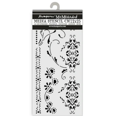Afbeelding van Stamperia Old Lace Thick Stencil 12x25cm Borders (KSTDL104)