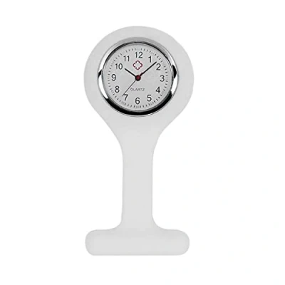 Afbeelding van TRIXES Witte siliconen verpleegstershorloge Quartz horloge van roestvrij staal zakhorloges, wit, klassiek, Wit., Klassiek