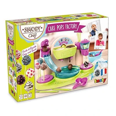 Afbeelding van Smoby Chef cake Pops Factory gemaakt in pop + receptenboek keukenwerkplaats voor kinderen veel accessoires vanaf 5 jaar 312103