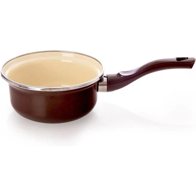 Afbeelding van Steelpan Geëmailleerde BROWN 14 cm, 620 ml Sauspan Kookpan Kookpot Soeppan