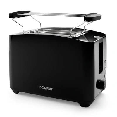 Afbeelding van Bomann® TA 6065 CB broodrooster met 2 sleuven voor broodjes en toast, sneetjes ontdooi opwarmfunctie, zwart