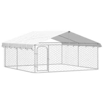 Afbeelding van vidaXL Hondenkennel met dak 300x300x150 cm