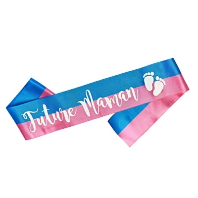 Afbeelding van OLILLY Sjerp voor een aanstaande moeder babyborrel, Roze en Blauw