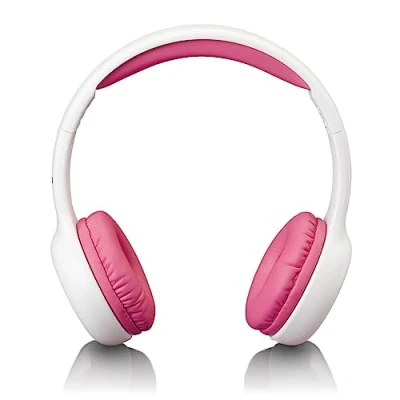 Image de Casque filaire Lenco HP 010PK pour enfant Volume max 85dB Planche de stickers Rose