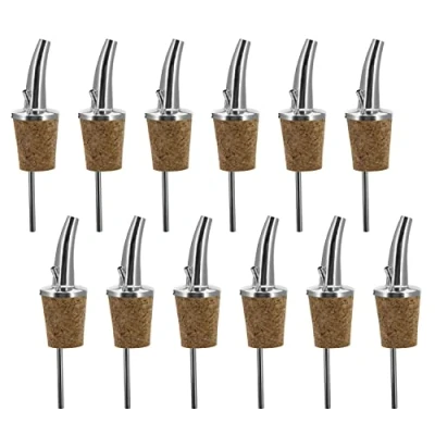 Afbeelding van Westmark 437022E2 Set van 12 schenktuit voor extra korte waterfles met metalen luchtbuis en nikkelvrij messing, natuurlijke Classic Gastro sluiting zilver