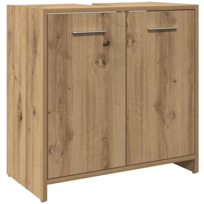 Afbeelding van vidaXL Wastafelkast 60x33x60 cm bewerkt hout artisanaal eikenkleurig