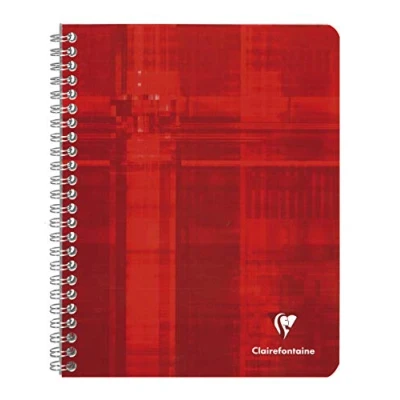 Afbeelding van Schrift Clairefontaine A5+ ruit 5x5mm 90gr 120blz spiraal assorti