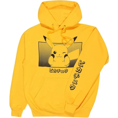 Afbeelding van Uniseks Hoodie Pokémon Pikachu Katakana Geel XXL