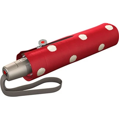 Afbeelding van Knirps Duomatic Mini Fiber T2 Zakparaplu met Automatische Sluiting Dot Art, Rood, 95 cm, Zakparaplu,