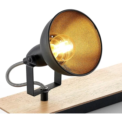 Afbeelding van Lindby buitenspot 2lichts Staal, hout H: 16.5 cm E14 zwart, licht
