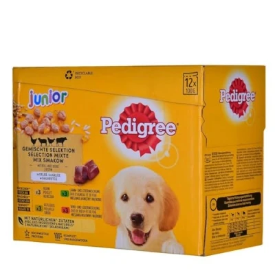 Afbeelding van Junior Maaltijdzakjes in gelei Pedigree Hondenvoer 12x