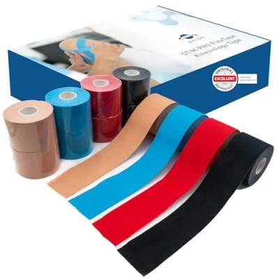 Afbeelding van axion® Kinesiologie sporttape 12 delige set Rollen van 5mx5cm Meerdere kleuren Waterdicht