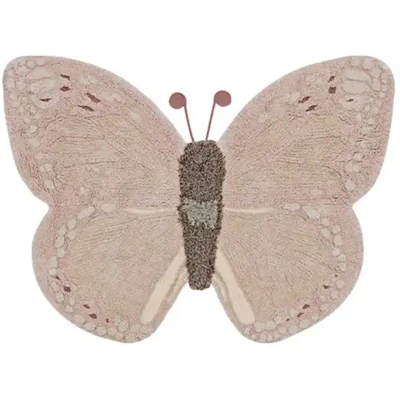 Afbeelding van Lorena Canals Wasbaar katoen vloerkleed Animals Butterfly 90x120cm