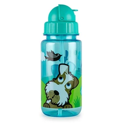 Afbeelding van TUM drinkfles voor kinderen, met tritan rietje, 400 ml, BPA vrij Scruff de hond