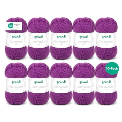 Image de Gründl Lisa Premium Pack de 10 Balles, Acrylique, Violet foncé, 34 x 31 8 cm
