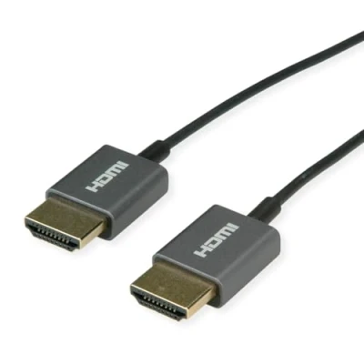Afbeelding van ROLINE 8K HDMI Ultra HD kabel met Ethernet, M/M, ultradun, coaxiaal , zwart, 1,5 m