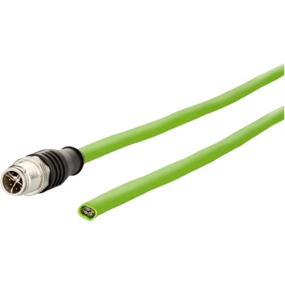 Afbeelding van Metz Connect 142M2X10050 M12 Netwerkkabel, patchkabel CAT 6A S/FTP 5.00 m Groen PUR mantel, Zuurbestendig, Ozonbestendig, UV bestendig, Sleepketting geschikt,