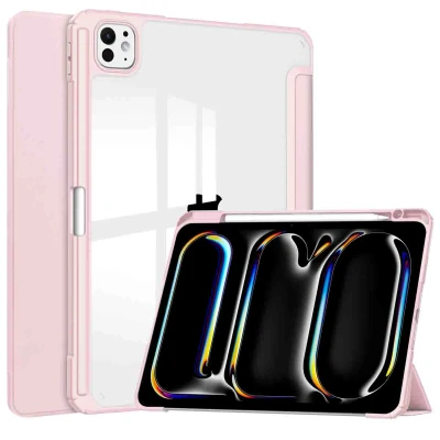 Afbeelding van iMoshion Tablet Hoes Geschikt voor iPad Pro 13 (2024) M4 Trifold Hardcase Bookcase Roze