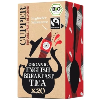 Afbeelding van Cupper Biologische zwarte thee Engelse ontbijtthee 20 zakjes ecru, fairtrade, milieuvriendelijk, Fair Trade
