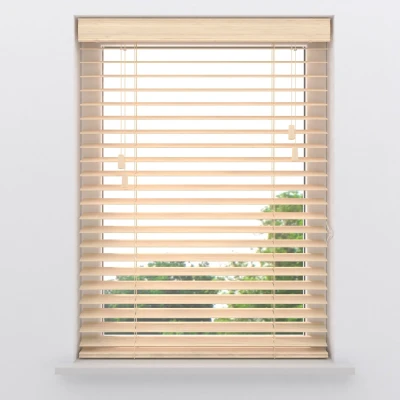 Afbeelding van Radeco® Bamboe Houten Jaloezie Easy Nerf 50 mm Licht Eiken 220 x 175 cm Maten van t/m 250 breed