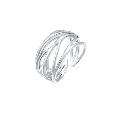 Afbeelding van Elli Blatt Ring, Dames, Maat: 54, Silberfarben