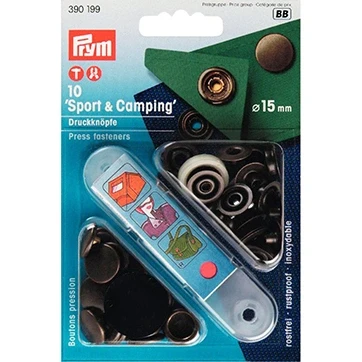 Afbeelding van Prym Sport &amp; Camping Naaivrijedrukknopen 15mm Oud Messing