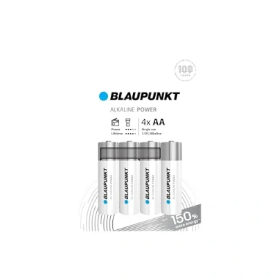 Afbeelding van BLAUPUNKT 4 stuks AA alkaline batterijen, ideaal voor wandklokken, tv afstandsbedieningen, LR6BPO/4CP