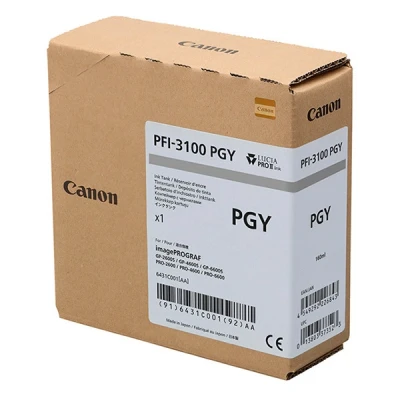 Image de Canon PFI 3100 PGY 160 ml gris photosensible original réservoir d&#039;encre pour imagePROGRAF PRO 2600, 4600, 6600