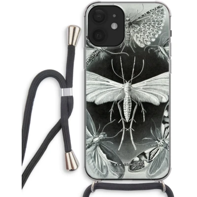 Afbeelding van Case Company® hoesje met Koord geschikt voor iPhone 12 Haeckel Tineida Telefoonhoesje Zwart Extra Bescherming aan alle Kanten en Over de Schermrand