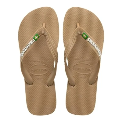 Afbeelding van Havaianas Brasil Logo Teenslippers, uniseks, Rose Gold.