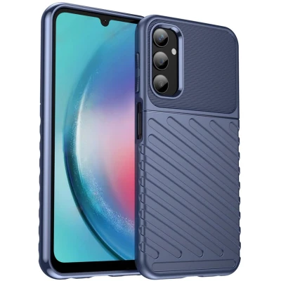 Afbeelding van iMoshion Hoesje Geschikt voor Samsung Galaxy A25 Siliconen Thunder Backcover Donkerblauw