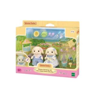Afbeelding van Sylvanian Families 5736 Tuinierenset Bloemen Hangoorkonijn Broer&amp; Zus
