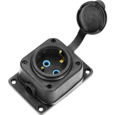 Afbeelding van Heavy duty opbouw wandcontactdoos met afdichting Vochtbestendig rubber IP44 Brandwerend 1 Voudig