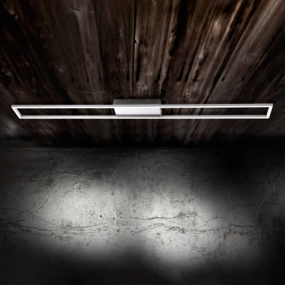 Afbeelding van Paul Neuhaus LED plafondlamp Inigo, staalkleurig, 110 cm lang