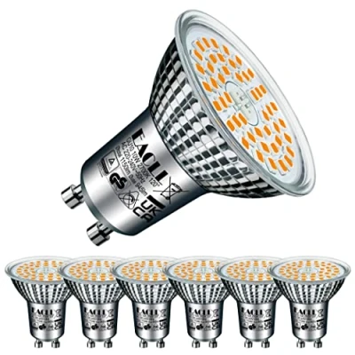 Afbeelding van EACLL GU10 LED lamp Warm Wit, 10W Gelijk aan 125W Halogeenlampen, 6 pack, 2700K 945lm AC 230V Geen Flikkering Energiezuinige Verlichting, Stralingshoek 120 Spots, Niet Dimbaar Reflectorlamp