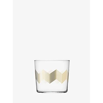Afbeelding van L.S.A. Chevron Tumbler Glas 310 ml Set van 4 Stuks Gold / Glass