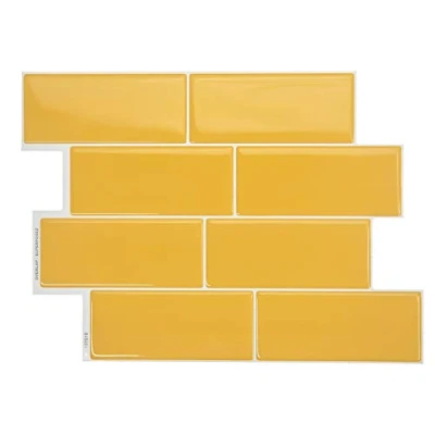 Afbeelding van SMART TILES Schil en Plak Tegelstickers 4 Vellen Van 29,36 cm x 21,29 3D Zelfklevende PVC Tegels achterwandstickers voor Keuken, Badkamer Wand, Gekleurde Waterbestendige