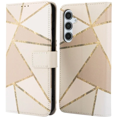 Afbeelding van imoshion Hoesje Geschikt voor Samsung Galaxy A35 Design Bookcase smartphone Beige Graphic