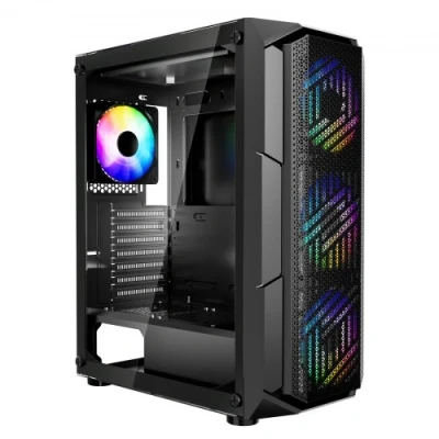 Image de VEVOR Boîtier PC Gamer Tour Moyen 4 Ventilateurs ARGB 120 mm pour Carte Mère ATX