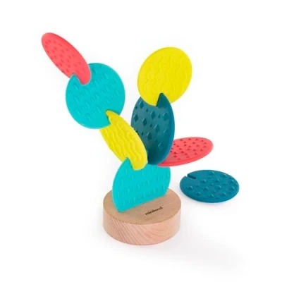 Afbeelding van ML Preschool: SENSORY CACTUS 32,5cm, 8 delig, silicone en hout, 12m+