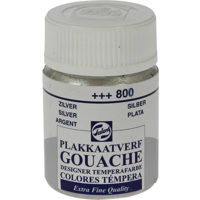 Afbeelding van Talens Plakkaatvef Extra Fijn Flacon Van 16 Ml, Zilver Plakkaatverf